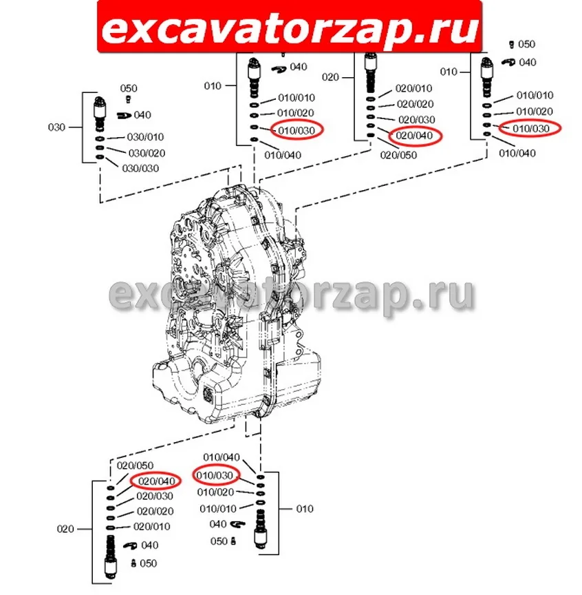 Кольцо ZGAQ-05000 соленоида КПП экскаватора погрузчика Hyundai H940S