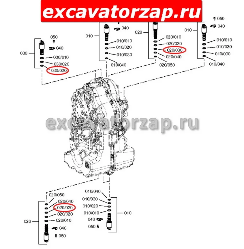 Кольцо ZGAQ-05002 соленоида КПП экскаватора погрузчика Hyundai H940S
