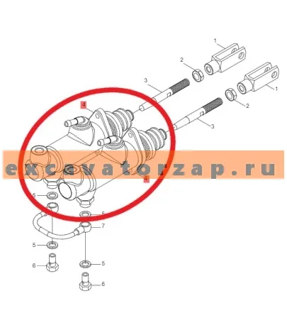 Цилиндр тормозной главный ZTAK-00006 экскаватора погрузчика HYUNDAI H940S
