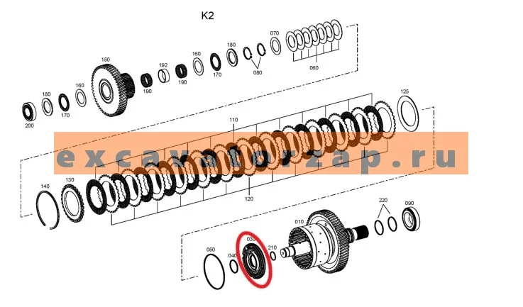 Поршень ZGAQ-03279 муфты КПП экскаватора погрузчика Hyundai H940S