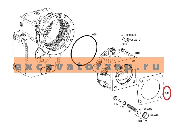 Прокладка 4112.302.154, 4112302154, 4112-302-154 КПП экскаватора Hyundai
