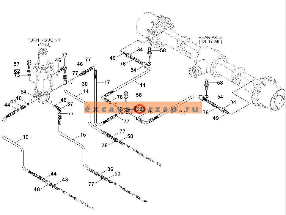 Тройник 31N5-41030 тормозной системы экскаватора HYUNDAI R140W-7, R140W-9, R170W-7, R200W-7
