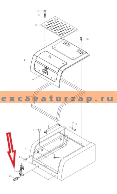 Кронштейн 71Q6-42400 петля инструментального ящика экскаватора Hyundai