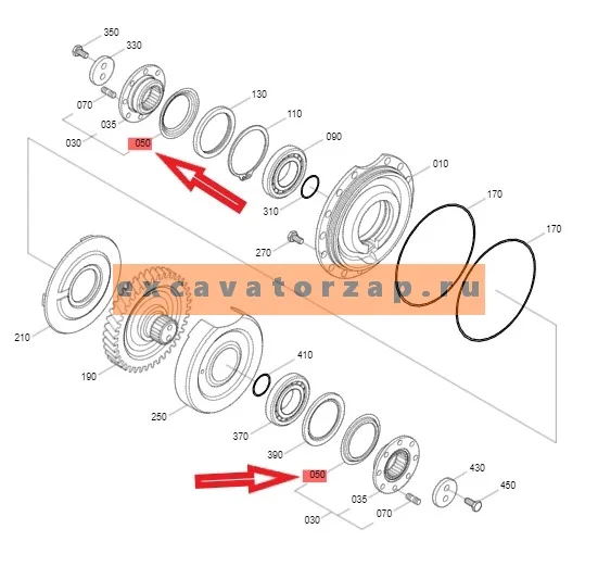 Пластина 4143.303.085, 4143303085, 4143-303-085 фланца КПП экскаватора Hyundai R140W, R170W, R180W, R200W, R210W