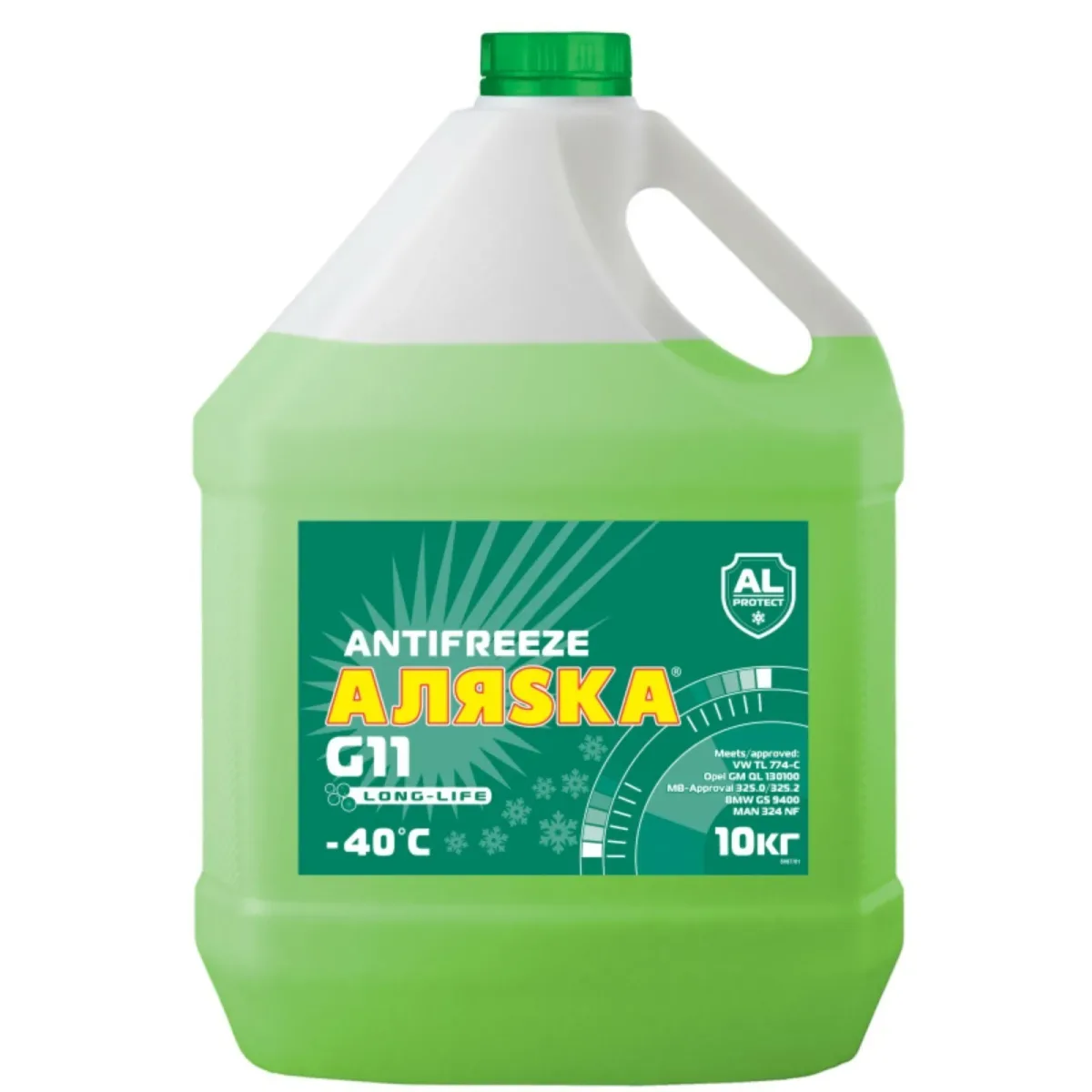 Антифриз Аляска 40 зеленый 10л