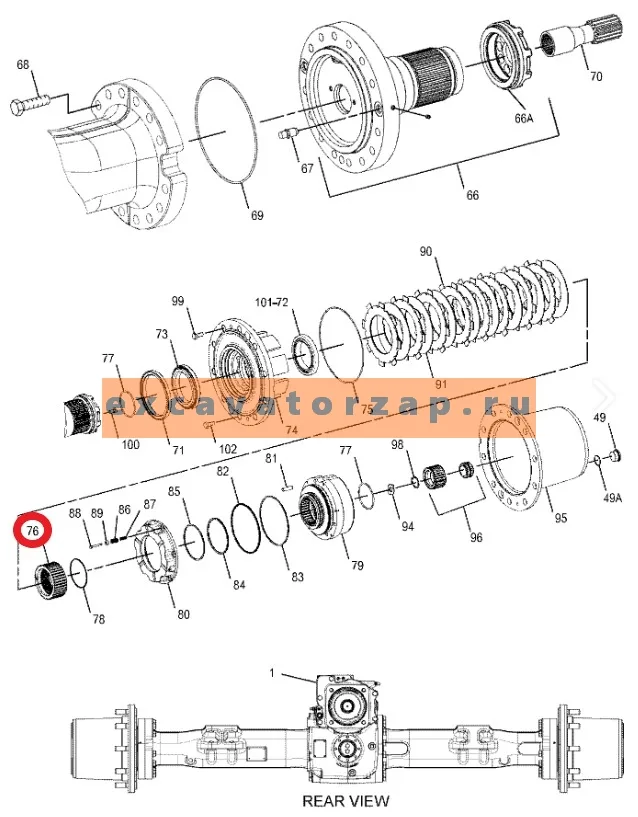Обойма дисков фрикционных 4472.347.036, 4472347036, 4472-347-036 моста экскаватора HYUNDAI R140W