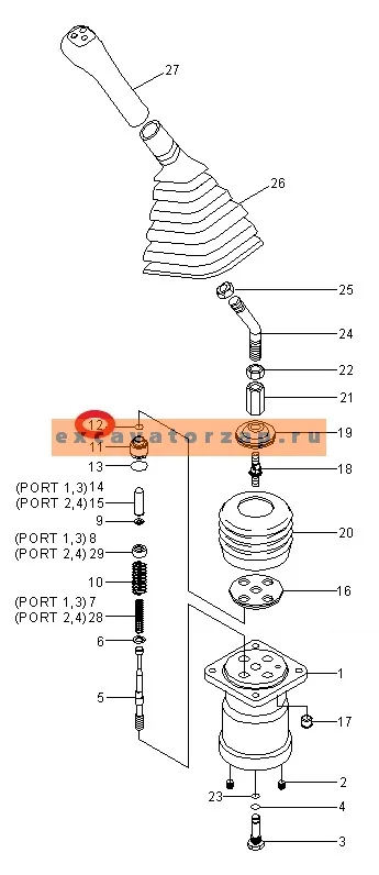 Манжета (уплотнение) XXKAY-01715 джойстика экскаватора HYUNDAI