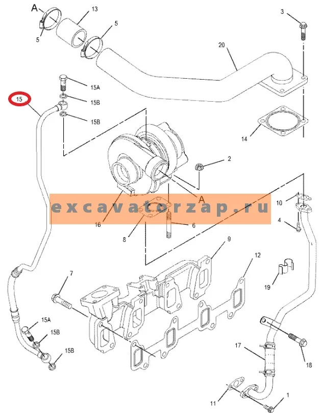 Трубка масляная ZUAC-00230 двигателя экскаватора погрузчика Hyundai H940S