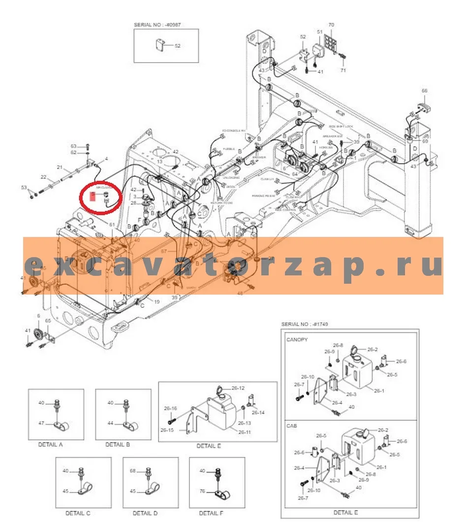 Индикатор (датчик) 21U8-20110, 21U6-20100 загрязнения воздушного фильтра экскаватора погрузчика Hyundai H940S