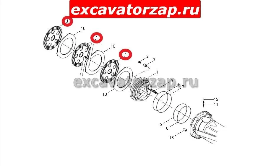 Диск фрикционный 112.07.610.04, 1120761004 моста экскаватора Hyundai R140W-7