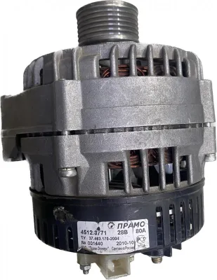 Генератор ЕВРО-3 28V (80 Ам) поликлин шкив ПРАМО