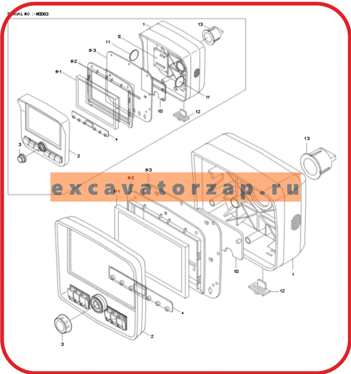 Монитор 21Q6-30400 (панель приборов, дисплей) экскаватора HYUNDAI R140LC-9, R140LC-9S, R140W-9, R170W-9, R180W-9S, R210W-9, R220LC-9S, R290LC-9, R300LC-9, R320LC-9, R350LC-9, R380LC-9