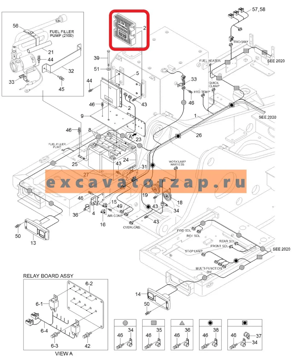 Контроллер 21Q5-32213 (ЭБУ, электронный блок управления, бортовой компьютер) экскаватора HYUNDAI R170W9S, R180W9S