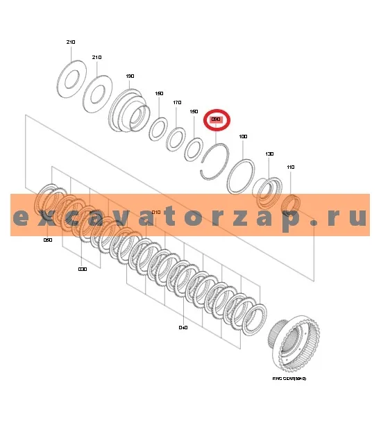Кольцо стопорное 0630.513.158, 0630513158, 0630-513-158 КПП экскаватора HYUNDAI HW140, HW210, R140W7, R140W7A, R140W9, R140W9A, R140W9S, R160W9A, R170W7, R170W7A, R170W9, R170W9S, R180W9A, R180W9S, R200W7, R200W7A, R210W-9, R210W9A, R210W9AMH, R210W9MH, R