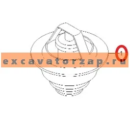 Термостат 3925473 (HYUNDAI, оригинал) двигателя экскаватора Hyundai R210LC7, R210LC9BC, R210W9S, R260LC9S, RD220-7, RD220LC9