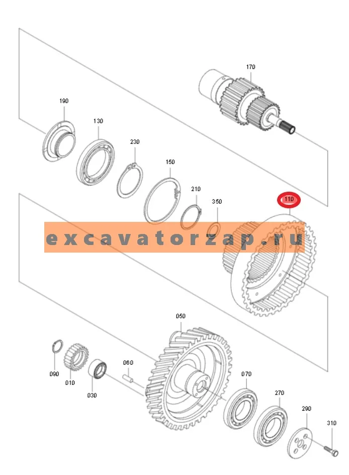 Шестерня коронная 4143.315.069, 4143-315-069, 4143315069 КПП экскаватора HYUNDAI HW140, HW210, R140W7, R140W7A, R140W9, R140W9A, R140W9S, R160W9A, R170W7, R170W7A, R170W9, R170W9S, R180W9A, R180W9S, R200W7, R200W7A, R210W-9, R210W9A, R210W9AMH, R210W9MH,