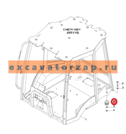 Подушка кабины 71U2-10512 экскаватора погрузчика Hyundai H940S