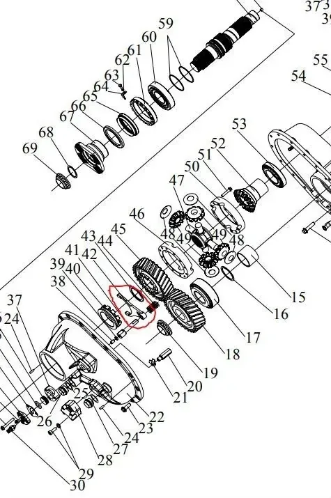 Вилка блокировки межосевого дифференциала (МОД) FAW J6 (2016+)