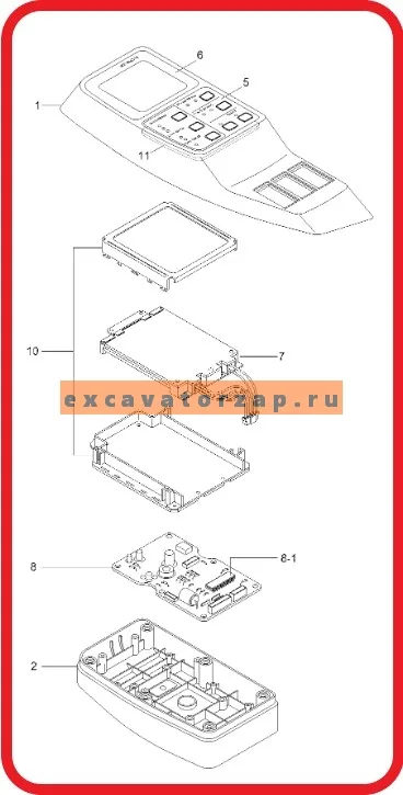 Монитор 21N8-36002 (панель приборов, дисплей) экскаватора HYUNDAI R140LC-7, R140W7, R160LC7, R170W7, R180LC7, R200W7, R210LC7, R210LC7H, R210NLC7, R250LC7, R290LC7, R290LC7A, R290LC7H, R305LC7, R320LC7, R320LC7A, R360LC7, R360LC7A, R450LC7, R450LC7A, R500