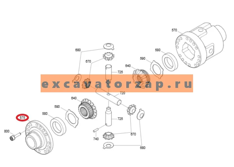 Крышка дифференциала 4461.373.050, 4461373050, 4461-373-050 (АНАЛОГ) переднего, заднего мостов экскаватора HYUNDAI R140W, R140W-9S, R170W, R180W