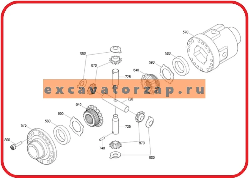 Дифференциал в сборе ZGAQ-04045+ZGAQ-02879+ZGAQ-02881+
ZGAQ-04461+ZGAQ-02883+ZGAQ-02884+ZGAQ-02885+ZGAQ-02886+ZGAQ-02560+ZGAQ-02888 (АНАЛОГ) переднего, заднего мостов экскаватора HYUNDAI R140W, R140W-9S, R170W, R180W