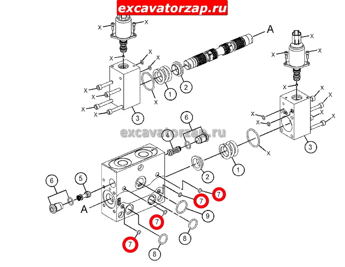 Кольцо уплотнительное 0634.306.169, 0634306169, 0634-306-169 экскаватора Hyundai