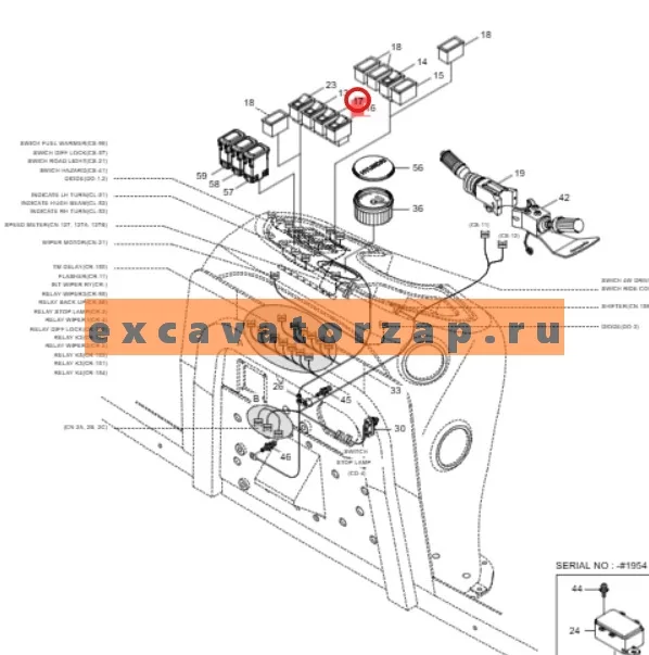 Переключатель (кнопка) 21M8-01101 головного света экскаватора погрузчика HYUNDAI H940S
