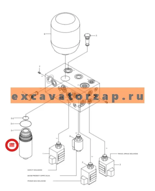 Корпус (стакан) XKCH-00012 (аналог, КНР) (пилотного фильтра 31Q6-20340, без фильтроэлемента)