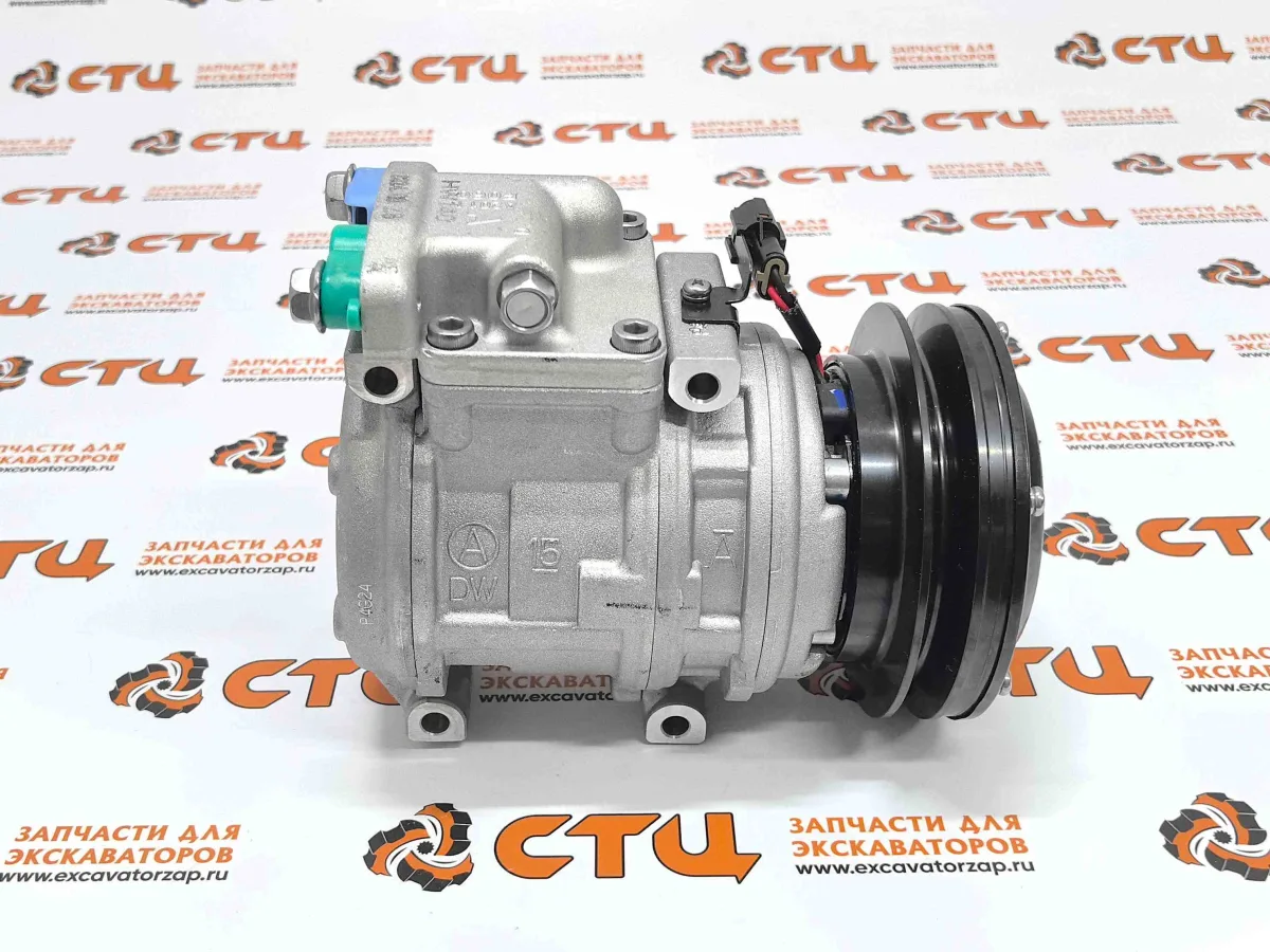 Компрессор кондиционера 11Q6-90091 (аналог, Корея) экскаватора HYUNDAI серии HX, WX