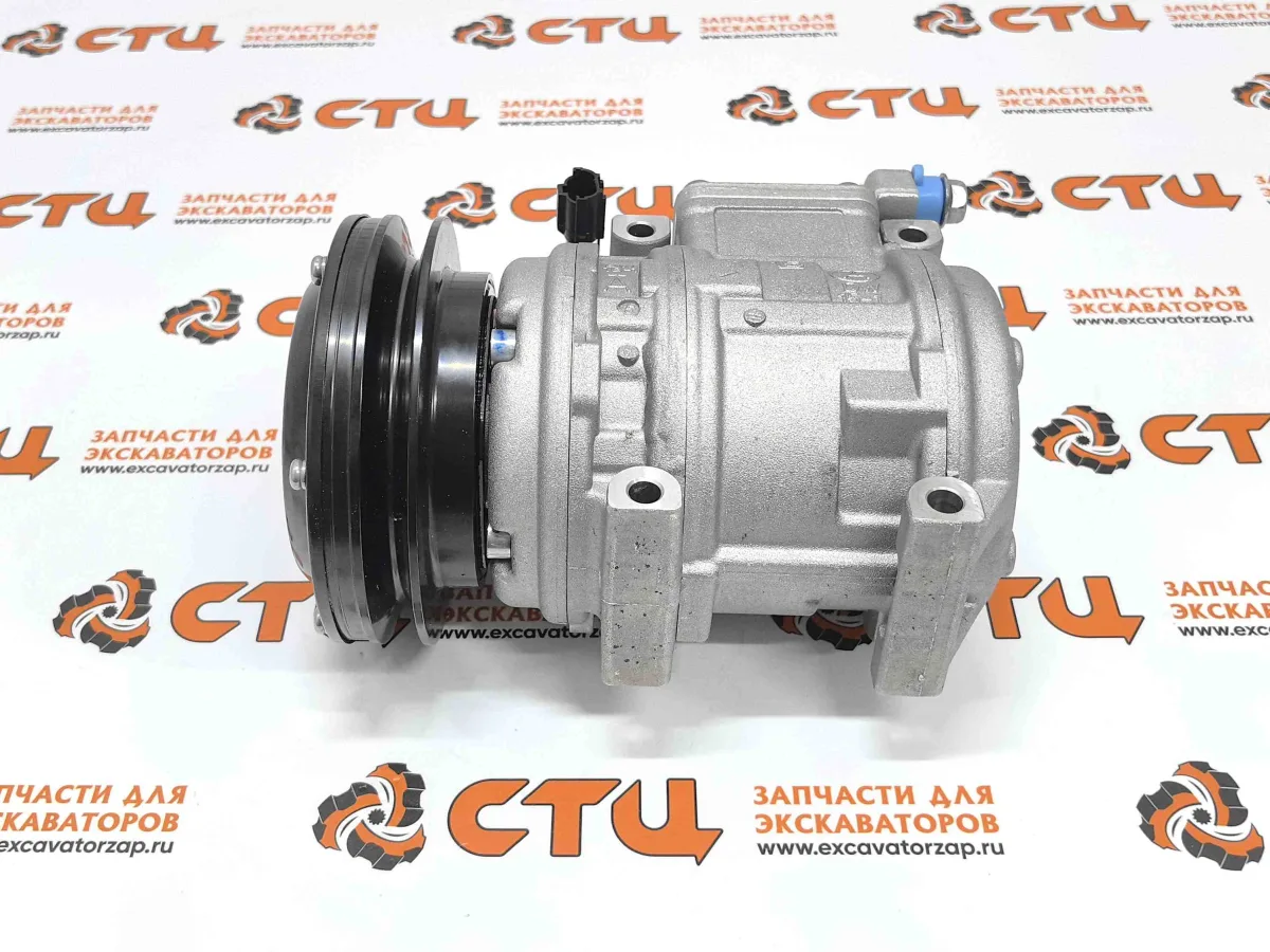 Компрессор кондиционера 11Q6-90091 (аналог, Корея) экскаватора HYUNDAI серии HX, WX