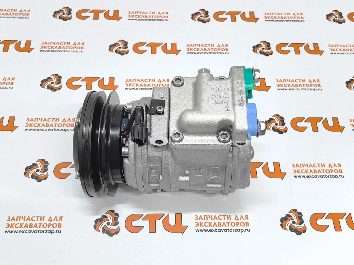 Компрессор кондиционера 11Q6-90091 (аналог, Корея) экскаватора HYUNDAI серии HX, WX
