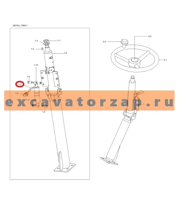 Амортизатор 0260.0006 HYUNDAI рулевой колонки экскаватора погрузчика HYUNDAI H940S