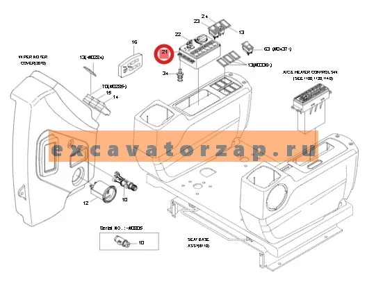 Панель приборов 21N4-20502 экскаватора HYUNDAI R140W, R1400W, R170W, R1700W, R200W, R2000W