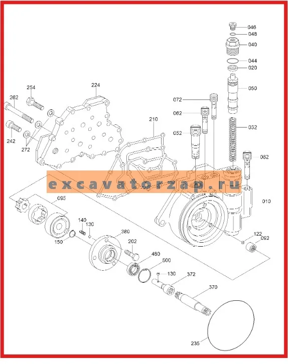 Насос КПП ZGAQ-01047 (аналог, Турция) экскаватора HYUNDAI R140W, R1400W, R170W, R1700W, R200W, R2000W
