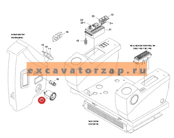 Счетчик моточасов 21S2-0021 экскаватора HYUNDAI