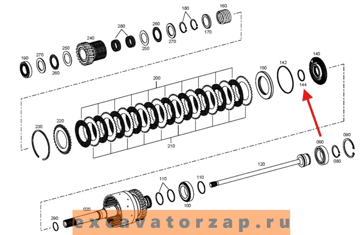 Кольцо круглого сечения O-RING 0634.313.395, 0634313395, 0634-313-395 муфты КПП экскаватора погрузчика HYUNDAI H940S
