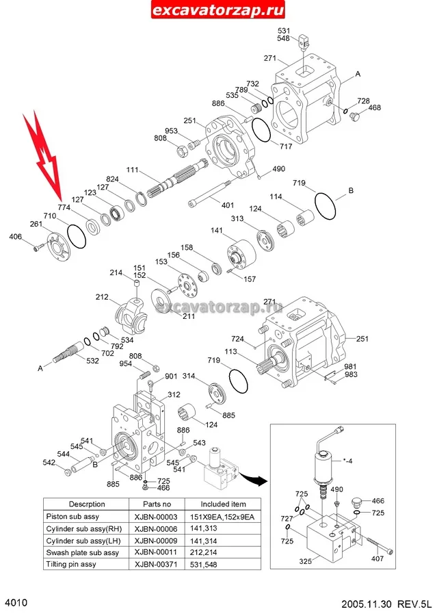 Сальник XKAH-00191 гидронасоса экскаватора Hyundai