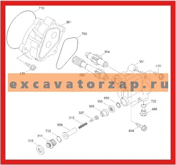Насос шестеренчатый XJBN-00922 экскаватора HYUNDAI R110-7, R110-7A, R140LC-7, R160LC7, R180LC7