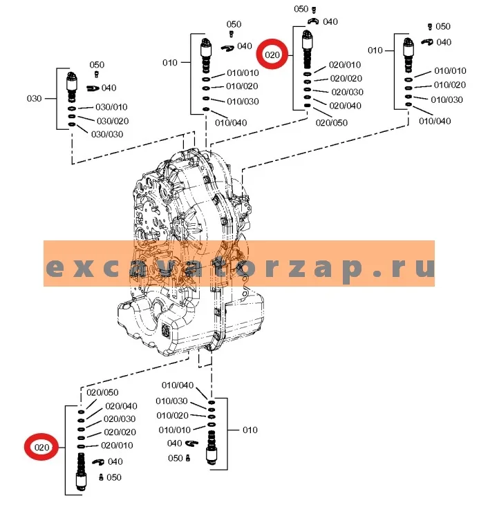 Соленоид КПП ZGAQ-03298 3-я передача, задний ход (АНАЛОГ) экскаватора погрузчика HYUNDAI H940S