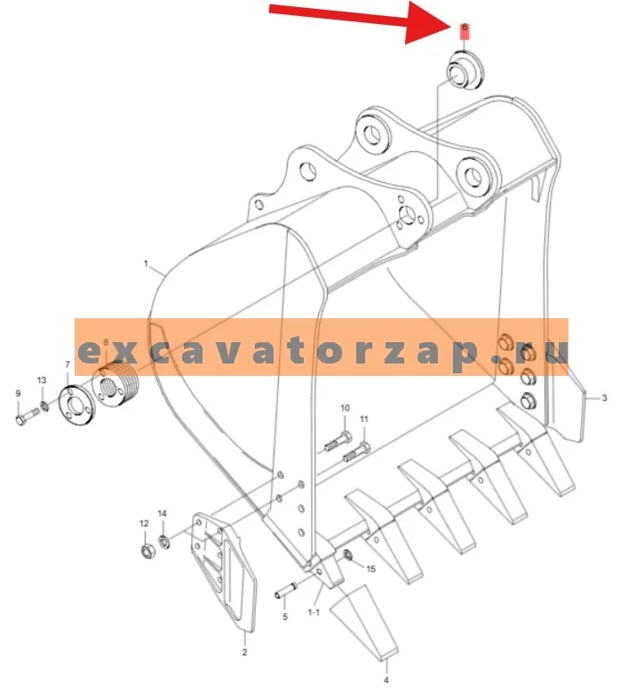 Втулка 61N6-30600 (аналог, КНР) ковша экскаватора HYUNDAI HW210, HX220L, HX220NL, HX235L, R200W7, R200W7A, R210LC7, R210LC7A, R210LC7H, R210LC9, R210LC9BC, R210LC9BH, R210NLC7, R210NLC7A, R210NLC9, R210W-9, R210W9A, R210W9S, R215LC7, R220LC9A, R220NLC9A