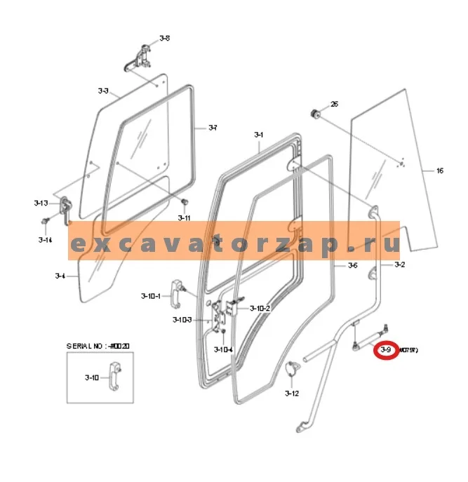 Амортизатор 71U6-20334 двери, аналог экскаватора погрузчика HYUNDAI H940S
