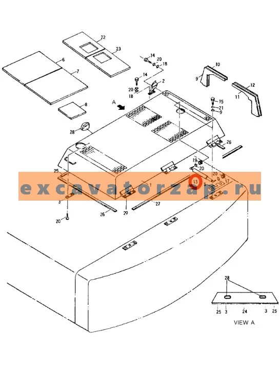 Амортизатор E271-5108 капота (моторного отсека), аналог, КНР экскаватора HYUNDAI R200LC, R280LC, R290LC, R290LC3H, R320LC, R360LC3H