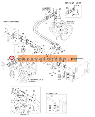 Патрубок P760-102030 (аналог, Корея) гидравлический экскаватора HYUNDAI R170W3, R180LC3, R200NLC3, R200W7, R200W7A, R210LC7, R210LC7A, R210LC7H, R210NLC7, R210NLC7A, R215LC7, RC215C7, RC215C7H, RD210-7, RD210-7V, RD220-7