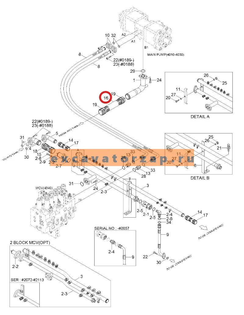 Патрубок P760-103025 (аналог, Корея) гидравлический экскаватора HYUNDAI R170W-7