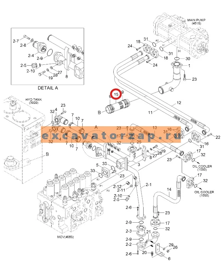 Патрубок P760-102042 (аналог, Корея) гидравлический экскаватора HYUNDAI HX260L, HX330L, HX380L, HX430L, R250LC9, R250LC9A, R260LC9S, R300LC9A, R300LC9S, R320LC9, R330LC9A, R330LC9S, R330LC9SH, R360LC9, R380LC9A, R380LC9DM, R380LC9MH, R380LC9SH, R390LC9, R