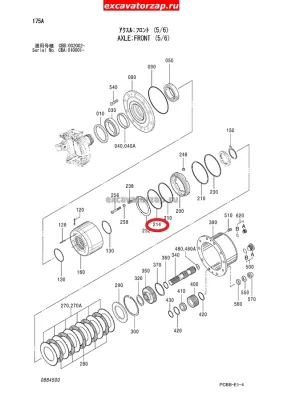 Опорное кольцо 401003-01125 моста экскаватора Doosan