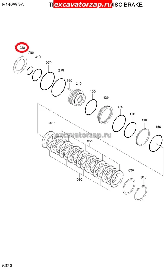 Набор пружин 501.213.416, 0501-213-416, 0501213416 КПП экскаватора Doosan