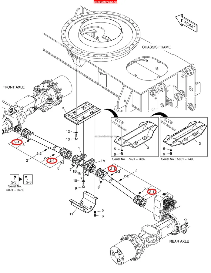 Крестовина XKCP-00030,  100-GUMZ8,  2000-02 карданного вала экскаватора HYUNDAI