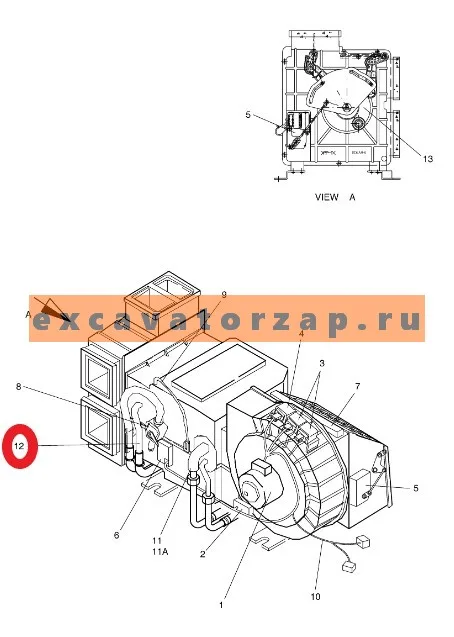 Радиатор отопителя 2920-6112 (Китай) экскаватора Doosan серии Solar