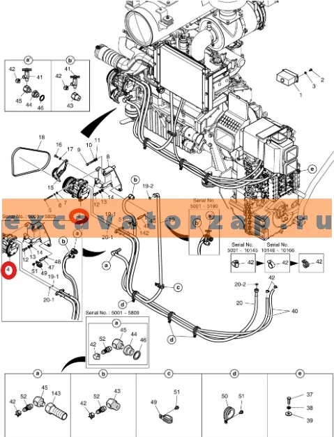 Компрессор кондиционера 440205-00070 (аналог, КНР) экскаватора Doosan
